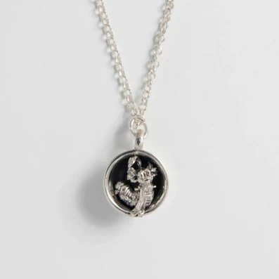 Labyrinth Worm in a Cup Necklace